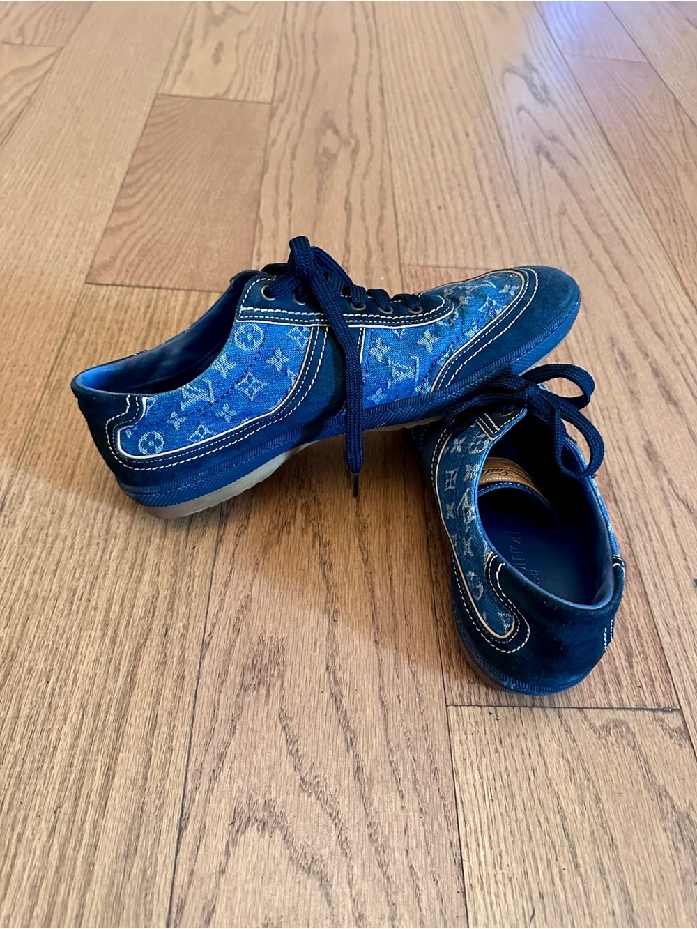 Louis Vuitton Monogram Denim and Suede Low Top Sneakers 7
